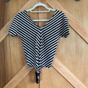 Black and White Striped Bodysuit